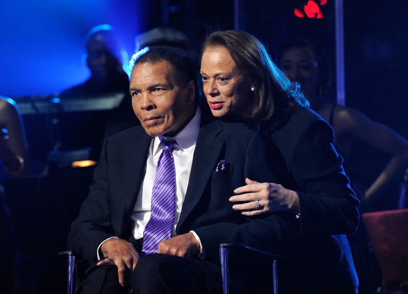 Boxing legend Muhammad Ali (L) and wife Lonnie Ali appear onstage during the Keep Memory Alive foundation's "Power of Love Gala" celebrating Muhammad Ali's 70th birthday at the MGM Grand Garden Arena February 18, 2012 in Las Vegas, Nevada. The event benefits the Cleveland Clinic Lou Ruvo Center for Brain Health and the Muhammad Ali Center. Ethan Miller/Getty Images for Keep Memory Alive